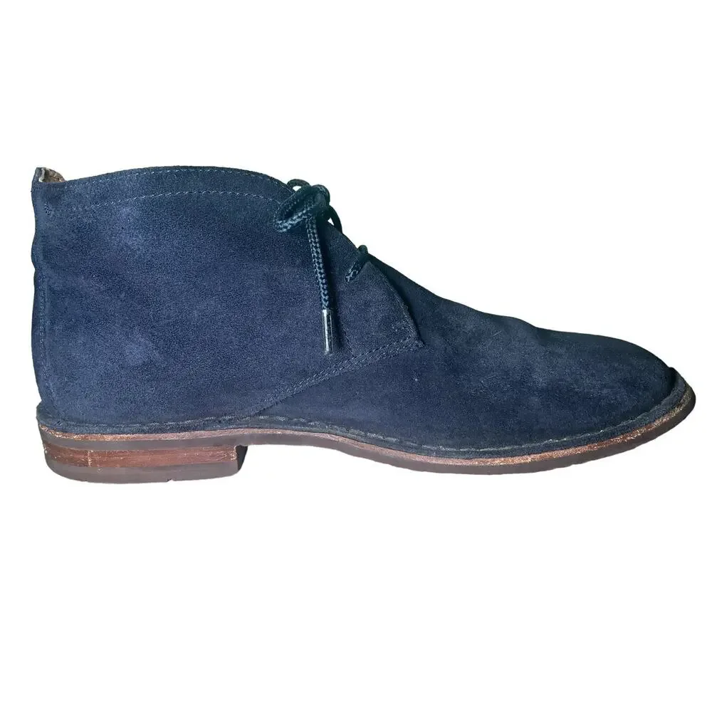 H. S. TRASK CHUKKA BOOT MEN'S SIZE 10M SUEDE LEATHER NAVY BLUE SHOES BOOTS